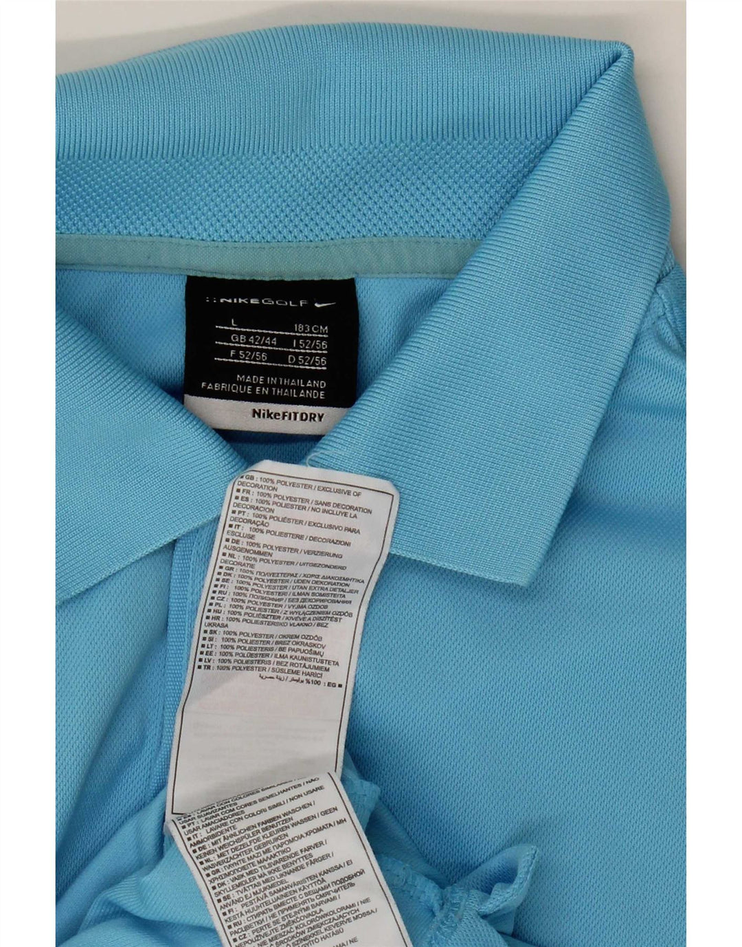 Nike Polo Homme UK 42/44 Large Bleu Polyester