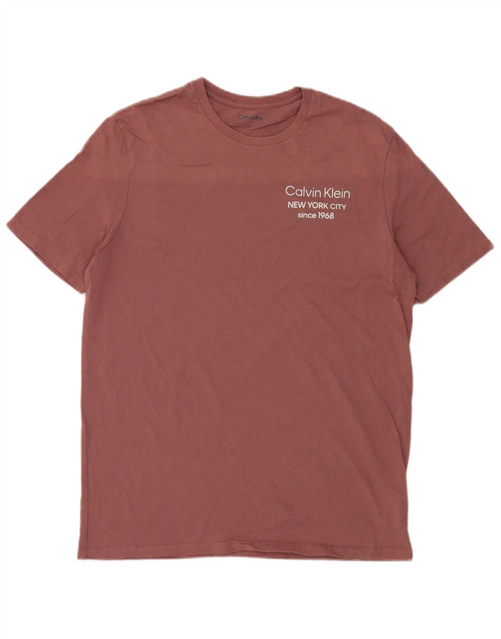 Calvin Klein T-Shirt Homme Coton Marron Moyen