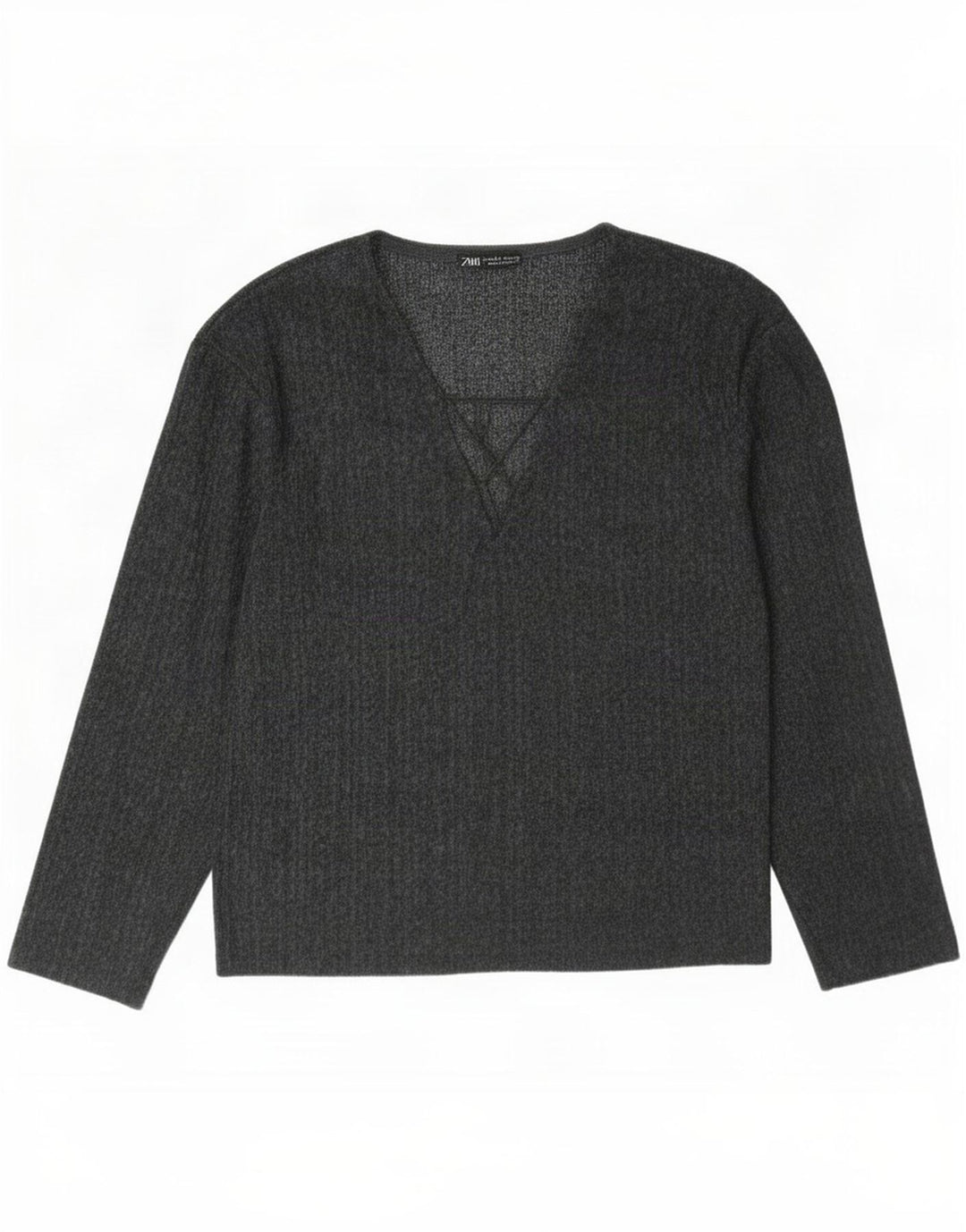 Zara Haut surdimensionné à manches longues pour femme UK 10 Petit Gris