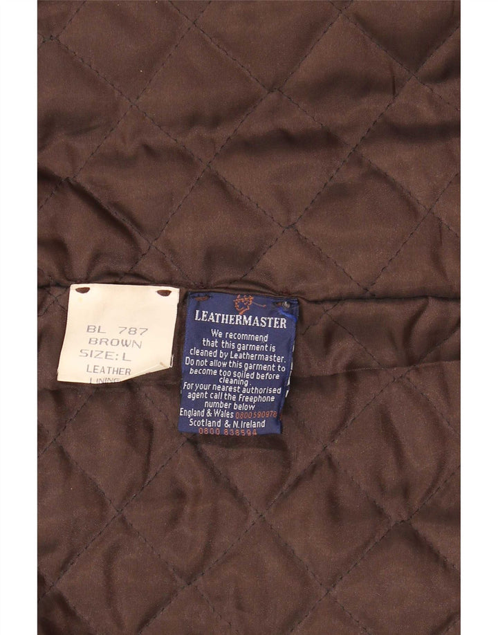 manteau en cuir homme vintage UK 40 Grand Marron
