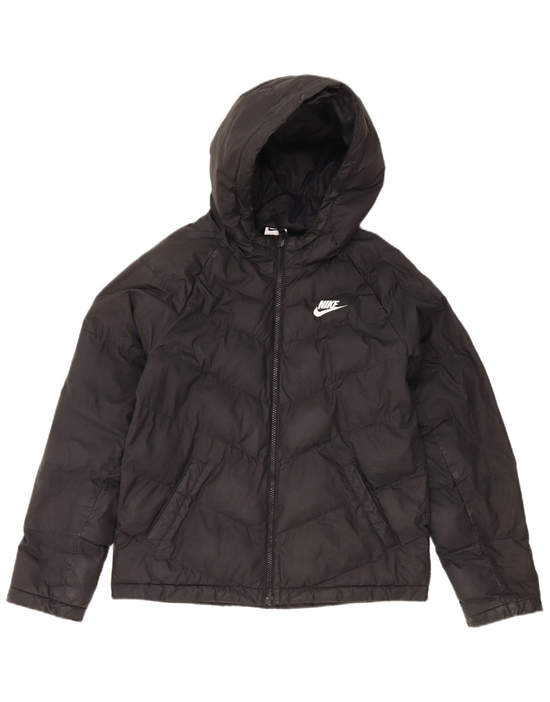 Nike Veste matelassée à capuche pour garçon 12-13 ans Large Noir Polyester