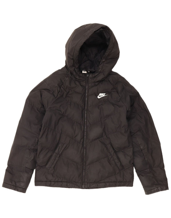 Nike Veste matelassée à capuche pour garçon 12-13 ans Large Noir Polyester