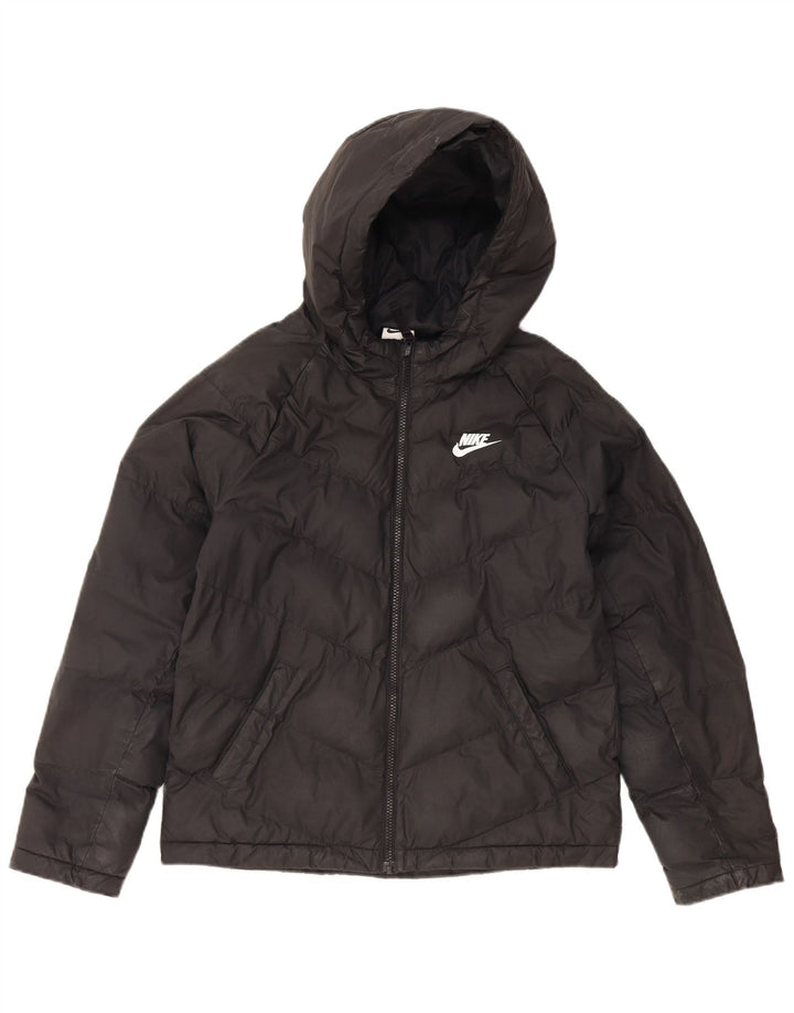 Nike Veste matelassée à capuche pour garçon 12-13 ans Large Noir Polyester