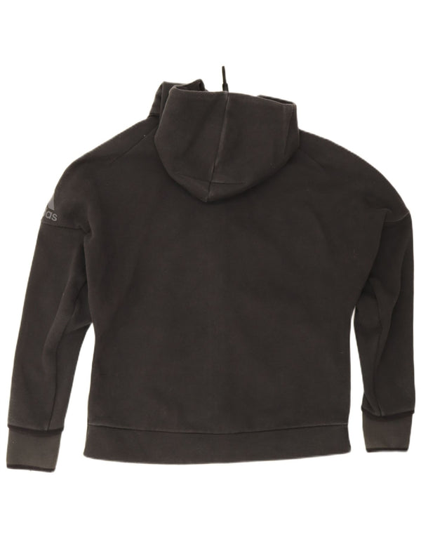 Adidas Pull à capuche zippé pour femme UK 20/22 XL Noir Coton