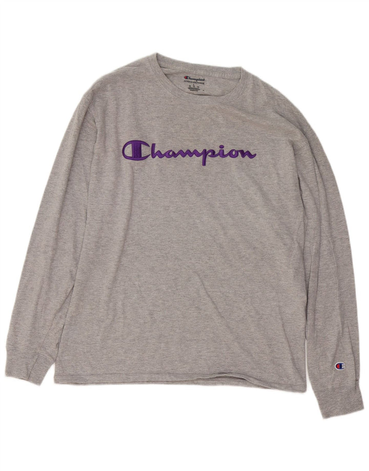 Champion Haut graphique à manches longues pour homme en coton gris Taille L