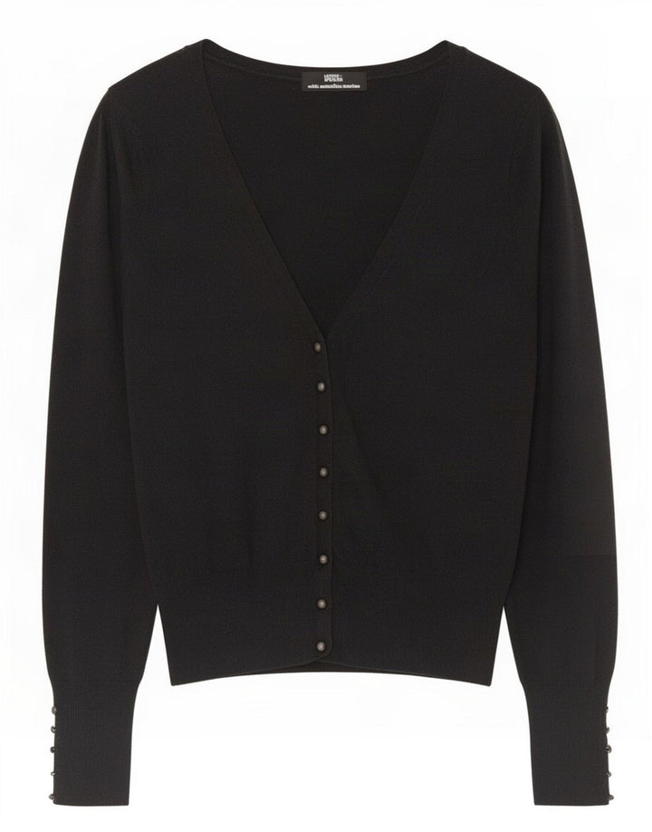 Marks & Spencer Pull Cardigan pour Femme UK 10 Petite Laine mérinos Grise