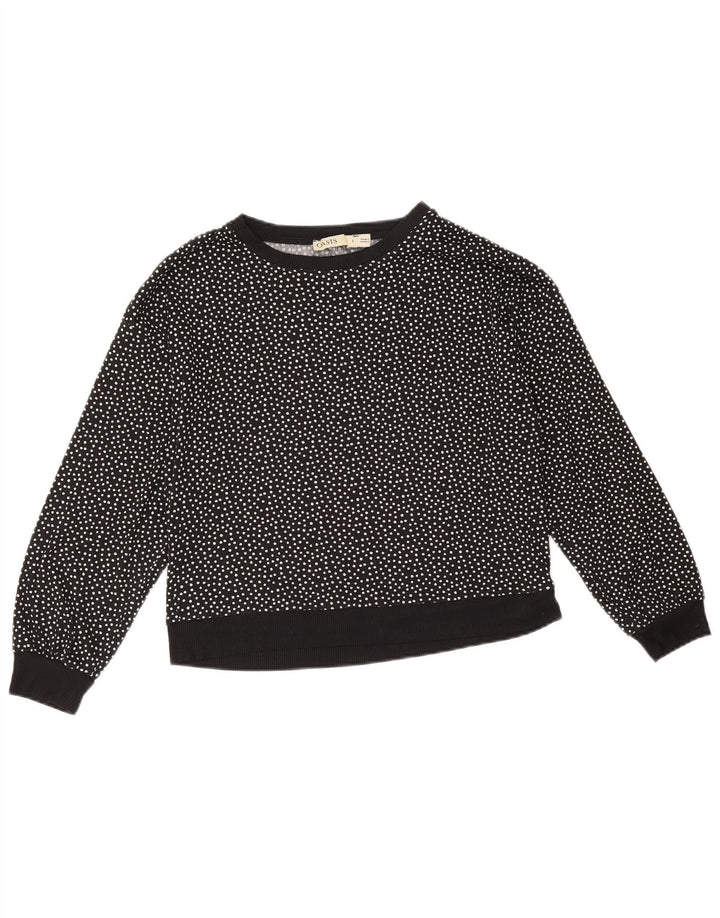 Oasis Sweat-shirt court surdimensionné pour femme UK 10 Petit pois noir
