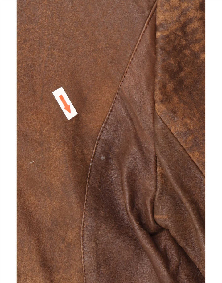 vintage Femme 1 Bouton Blazer Veste EU 38 Medium Brown Colourblock