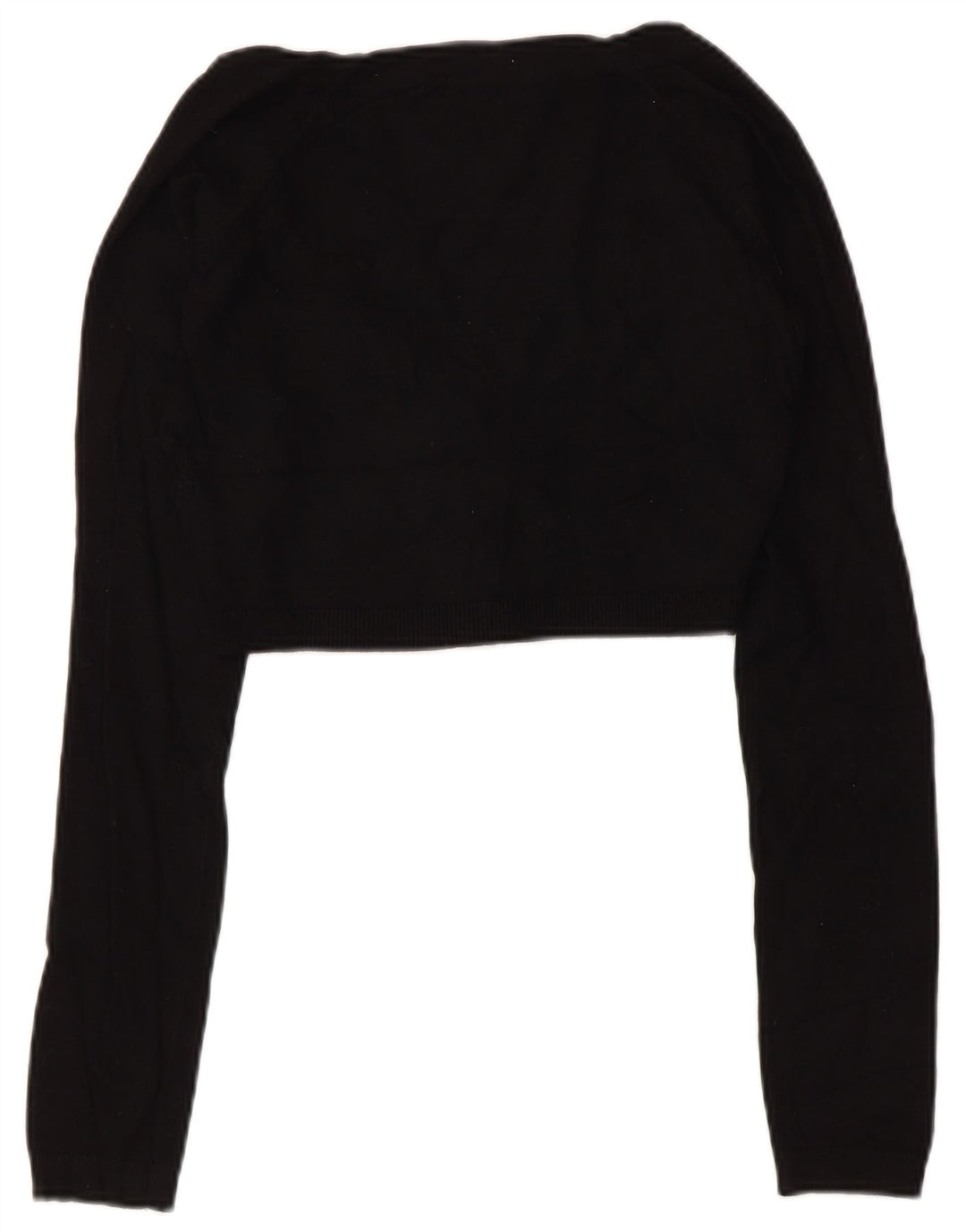 Zara Womens Crop Blouse Top UK 8 Small Black Viscose