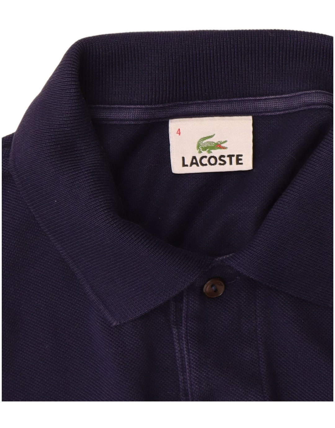LACOSTE Polo à manches longues pour homme Taille 4 Coton bleu marine moyen