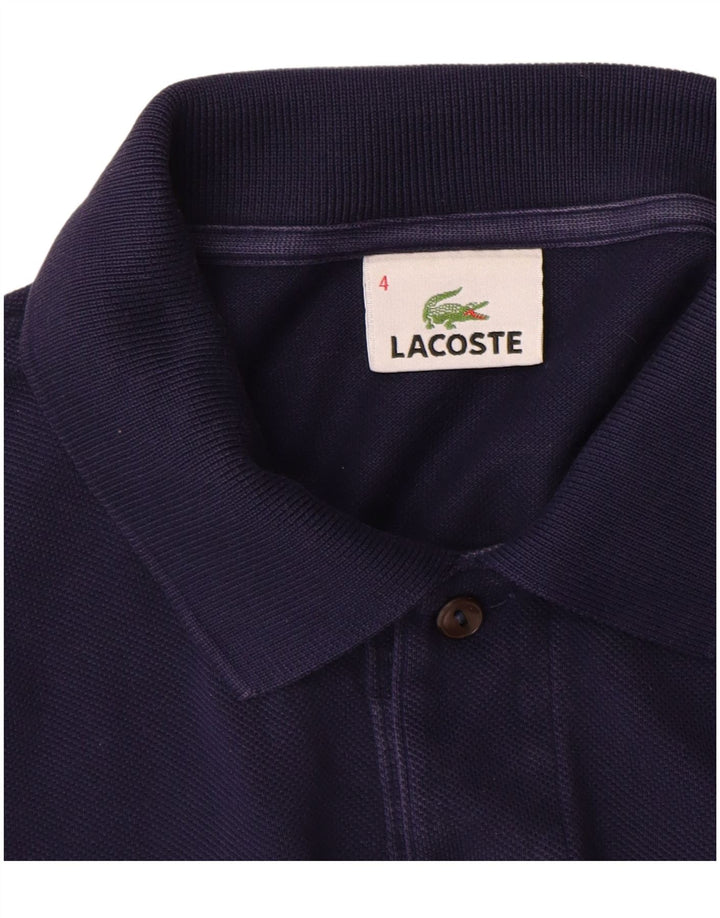 LACOSTE Polo à manches longues pour homme Taille 4 Coton bleu marine moyen