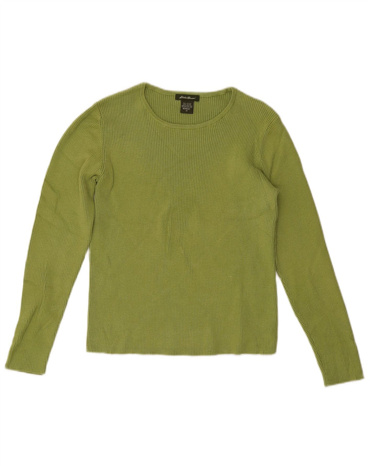Eddie Bauer Haut court à manches longues pour femme UK 12 Coton vert moyen