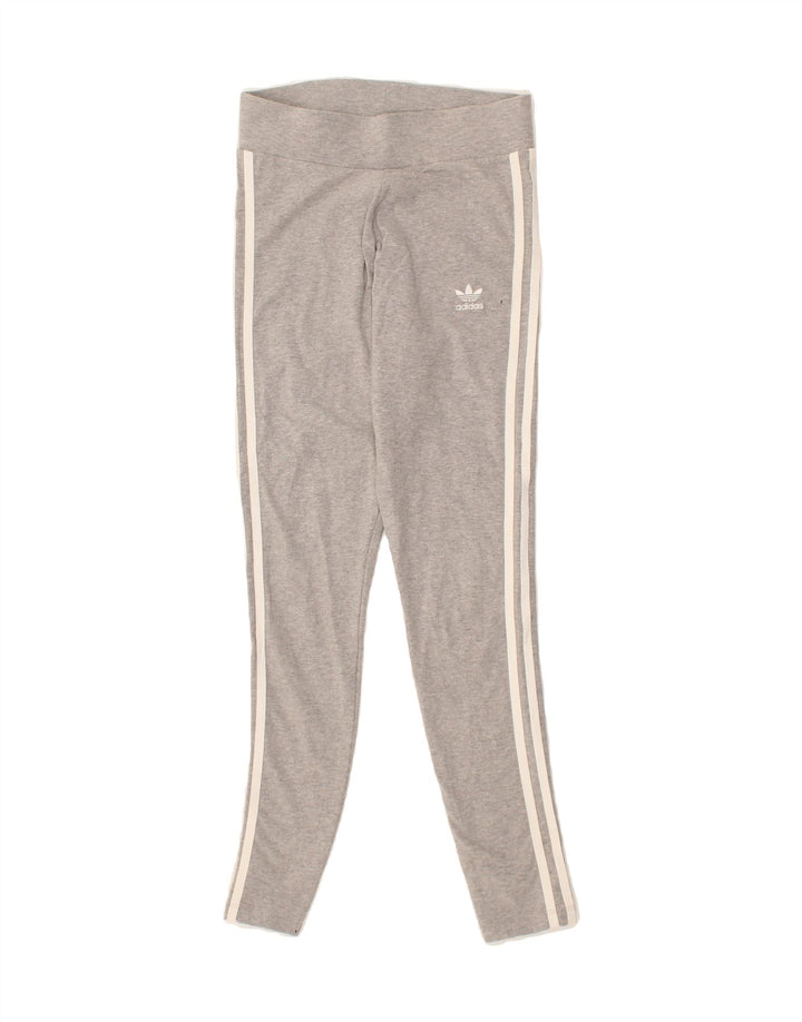 ADIDAS Womens Leggings UK 8 Small Grey Cotton Vintage Adidas and Second-Hand Adidas from Messina Hembry 