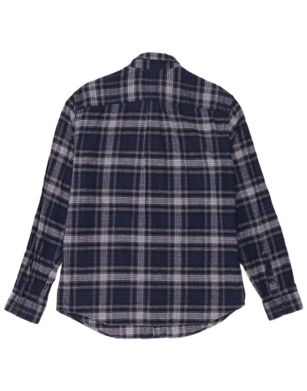 Marks & Spencer Chemise en flanelle coupe régulière pour homme Bleu marine à carreaux