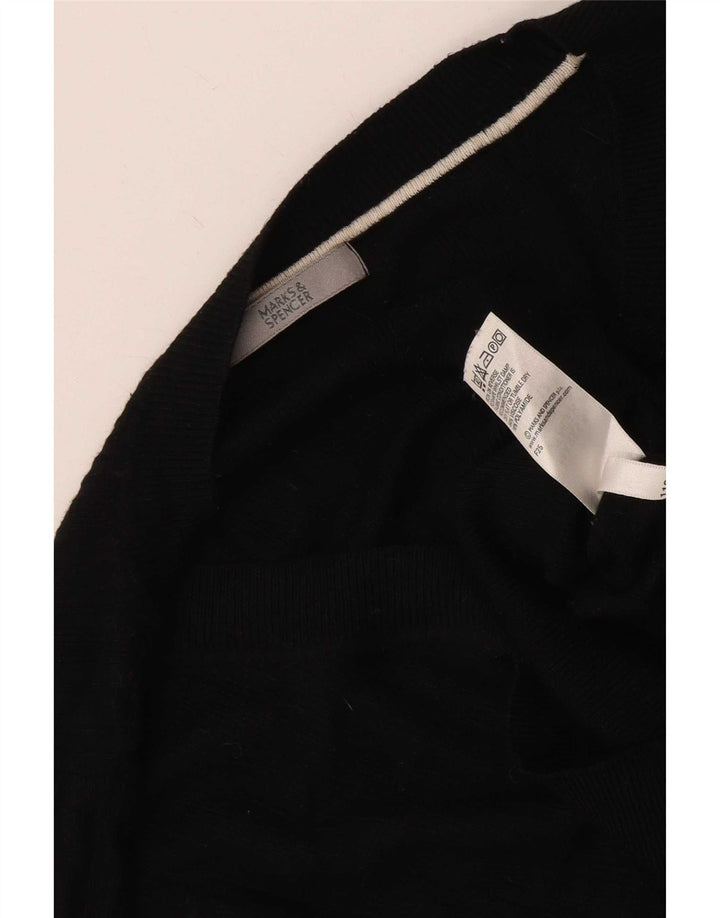 Marks & Spencer Pull court à col en V pour femme UK 12 Noir moyen
