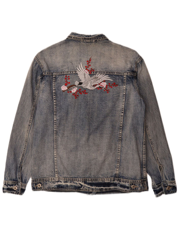 Place du Jour Veste en jean graphique pour femme EU 36 Petit coton bleu