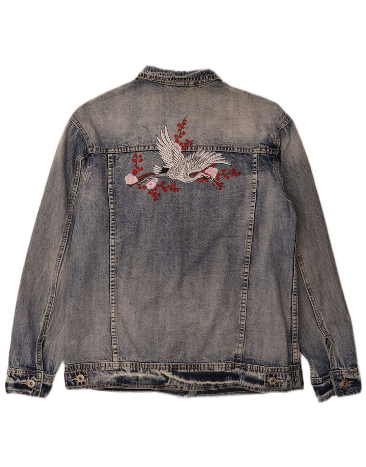 Place du Jour Veste en jean graphique pour femme EU 36 Petit coton bleu