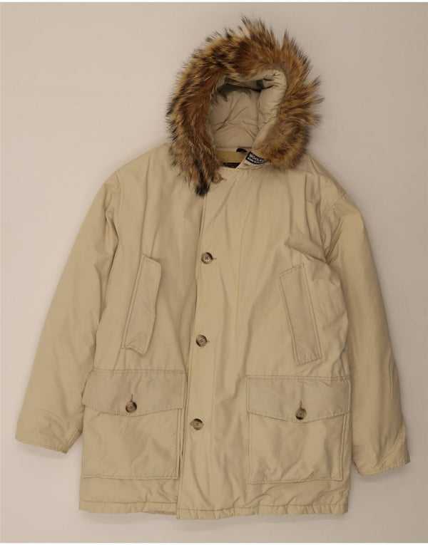 Woolrich Veste matelassée à capuche pour homme UK 42 XL Beige Coton
