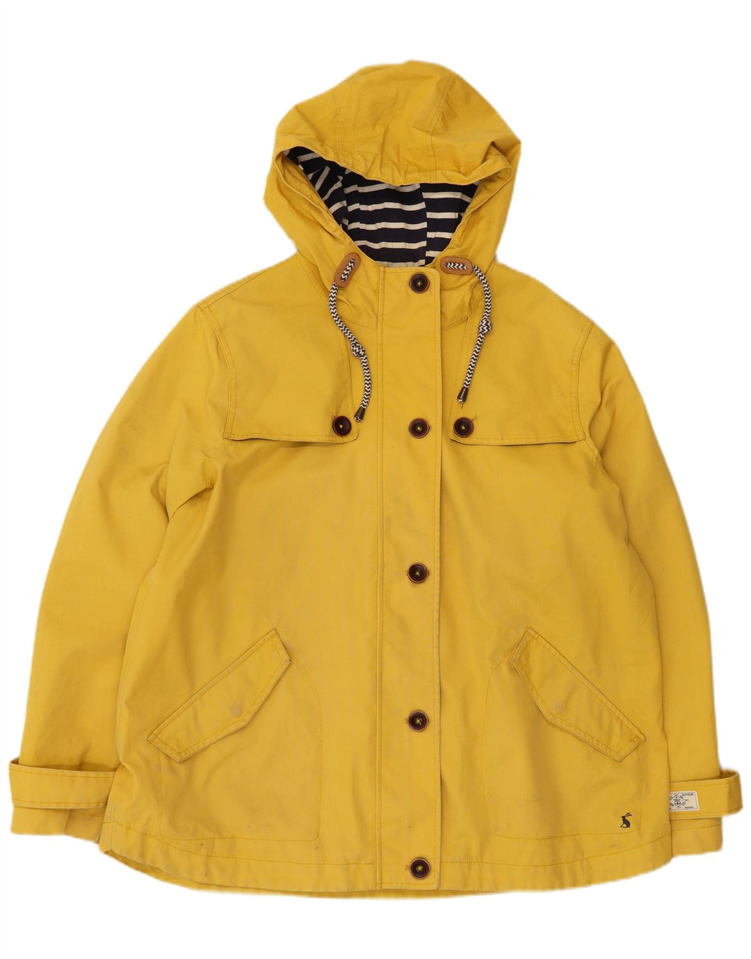 JOULES Veste coupe-vent à capuche pour femme UK 18 XL Jaune Coton