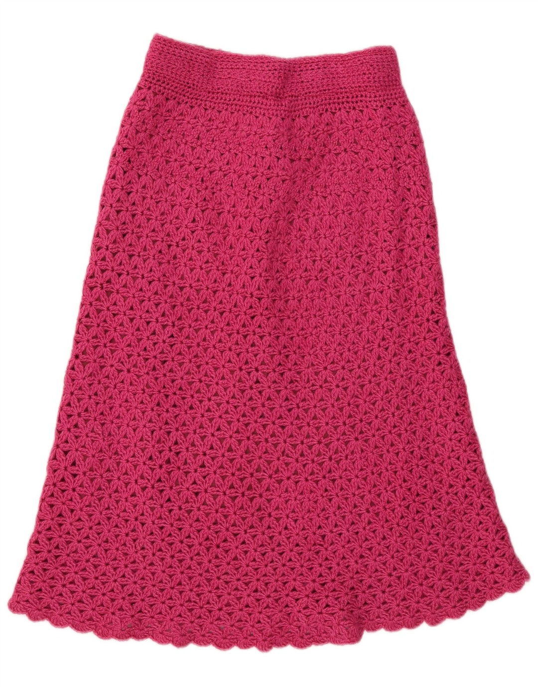 vintage Femme Tricot A-Line Jupe W28 Rose Moyen