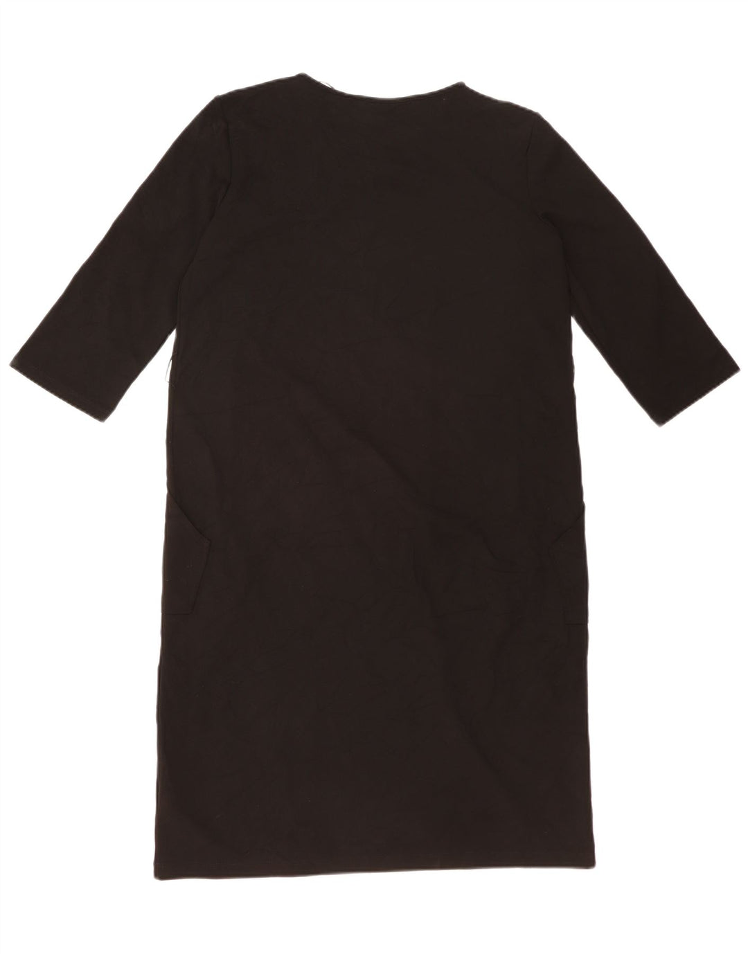 ZARA Robe droite à manches 3/4 pour femme UK 14 Large Noir Polyester