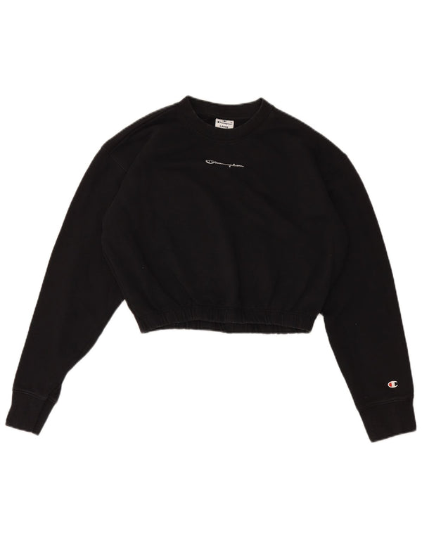 Champion Sweat-shirt court graphique pour femme UK 16 Large Noir