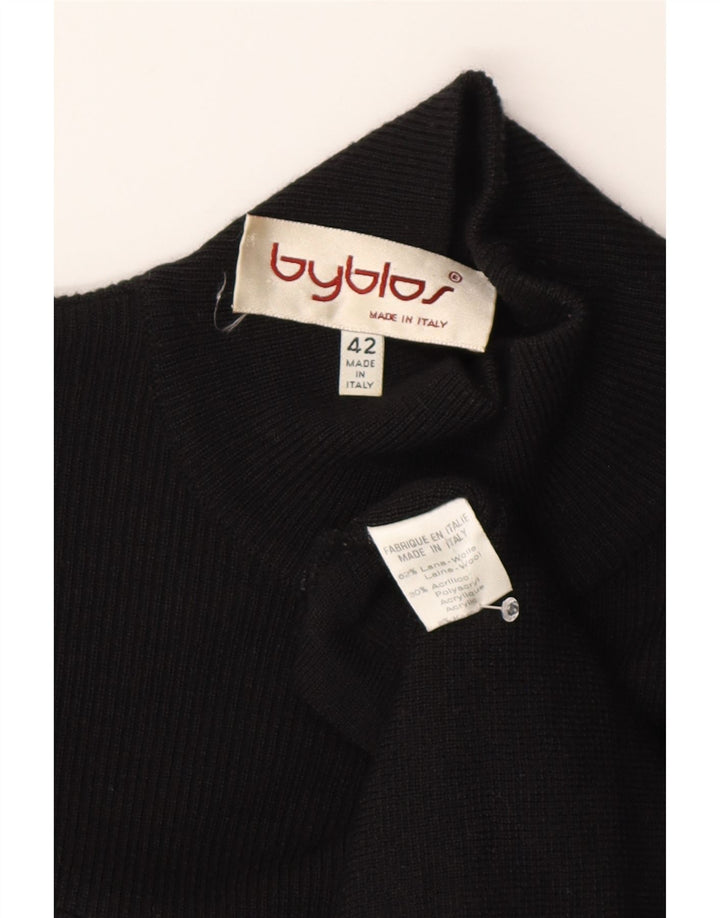 Byblos Robe pull à manches longues pour femme IT 42 Laine noire moyenne