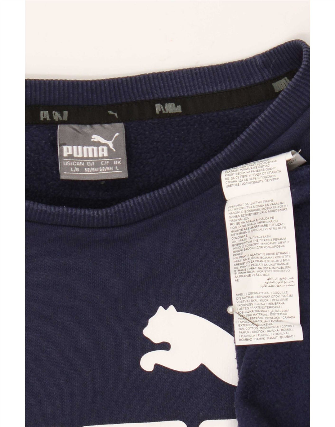 Puma Sweat-shirt graphique pour homme en coton bleu marine Taille L