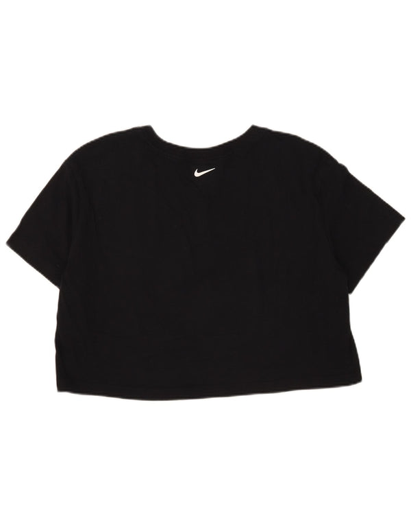 Nike T-shirt court pour femme UK 14 en coton noir moyen