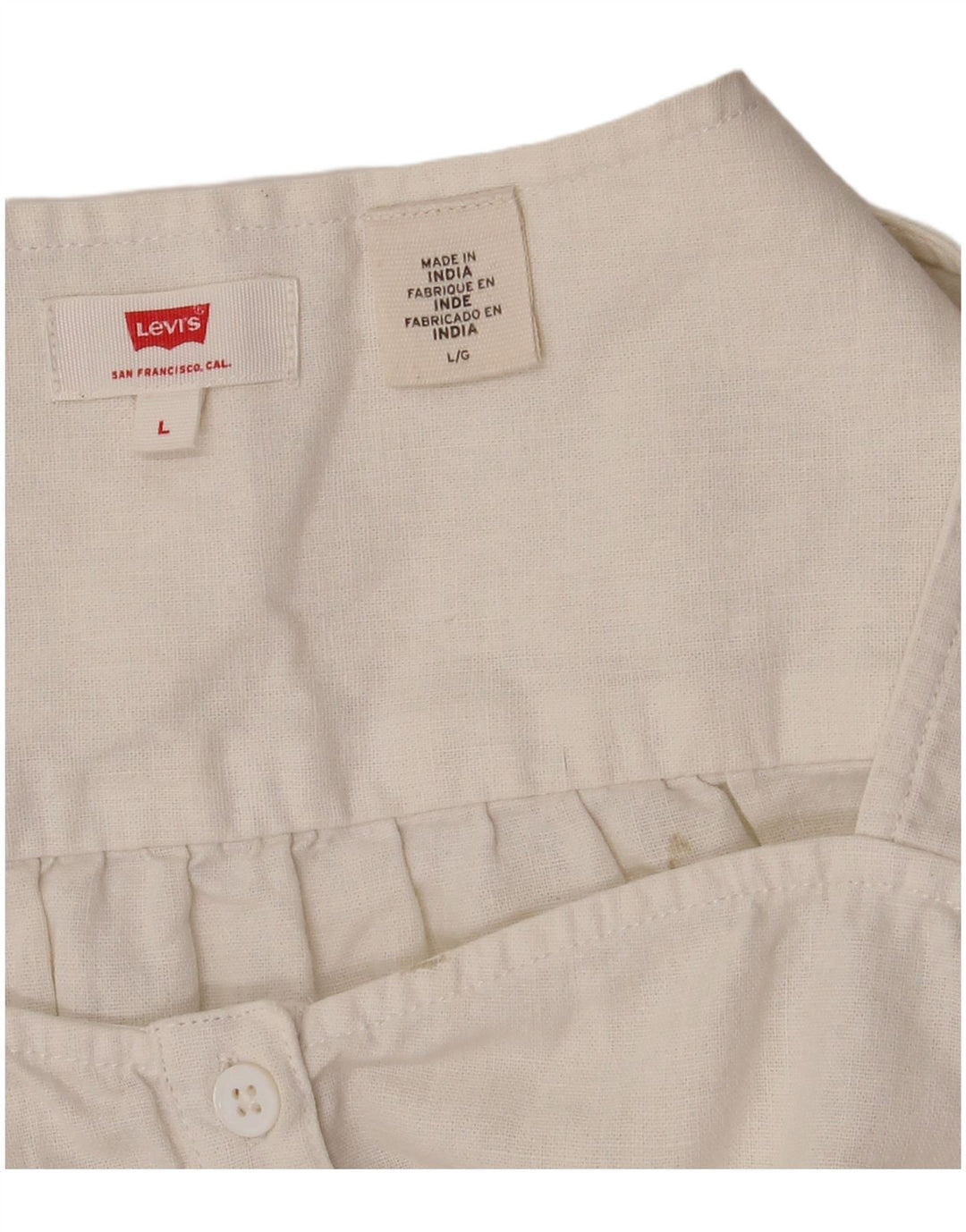 Levi's Chemisier court pour femme UK 14 Large Blanc