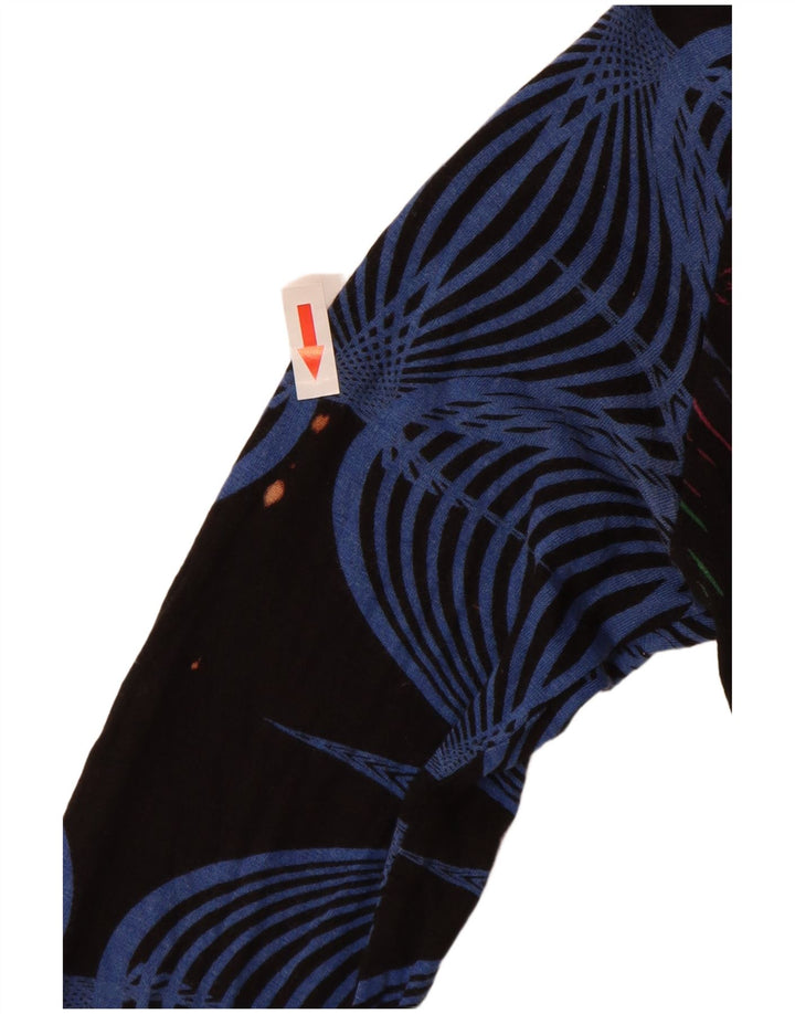 Desigual Femme Graphic Top Manches Longues UK 10 Small Multicolore Viscose