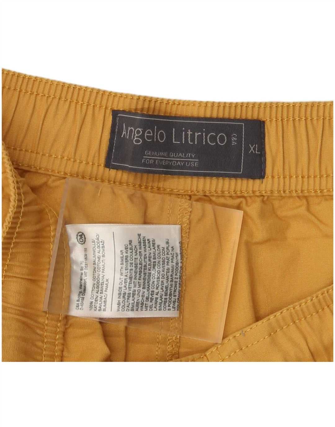 Angelo Litrico Short Homme XL W40 Jaune Coton