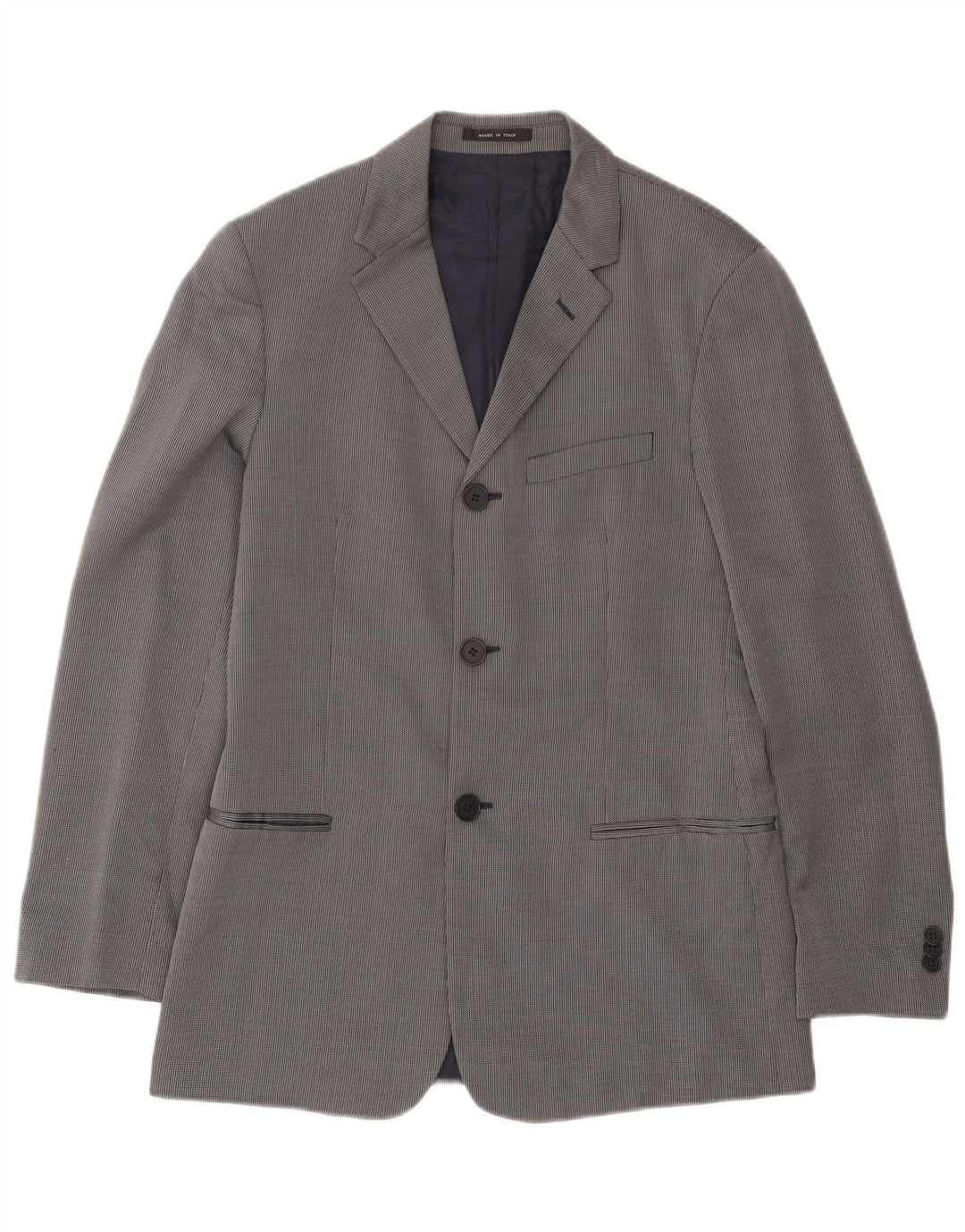 Emporio Armani Veste Blazer 3 Boutons Homme IT 48 Petit Laine à Carreaux Bleu Marine