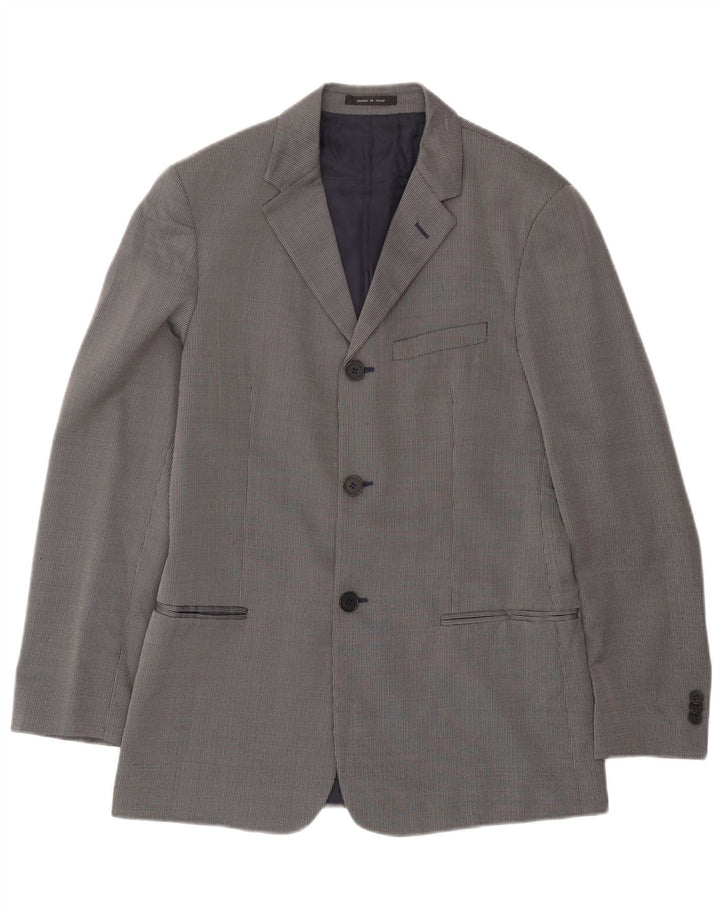 Emporio Armani Veste Blazer 3 Boutons Homme IT 48 Petit Laine à Carreaux Bleu Marine
