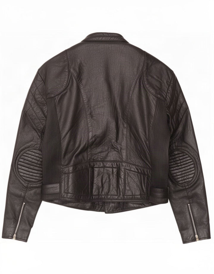 veste de motard en cuir vintage pour hommes UK 44 2XL Noir