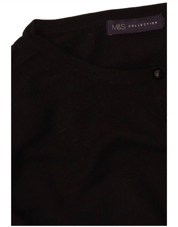 MARKS & SPENCER Pull cardigan court pour femme UK 14 Noir moyen