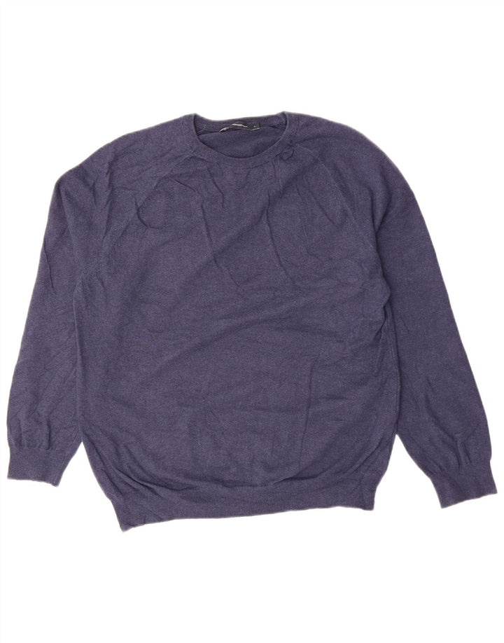 FRENCH CONNECTION Pull à col rond pour homme en coton bleu marine Taille L