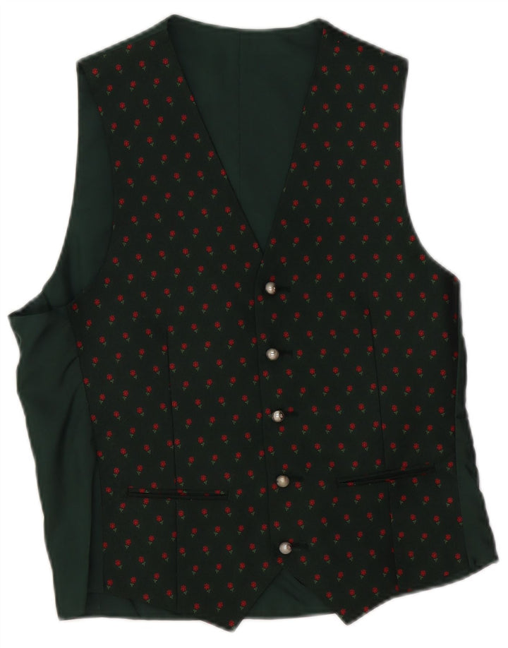 gilet homme vintage IT 46 Petit polyester floral vert