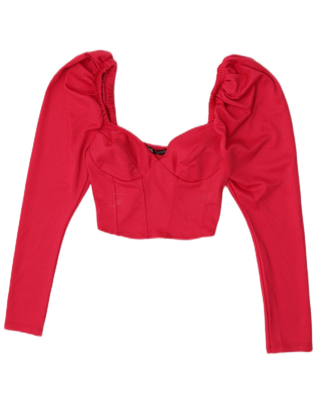 Zara Haut court à manches longues pour femme UK 8 Petit Rose