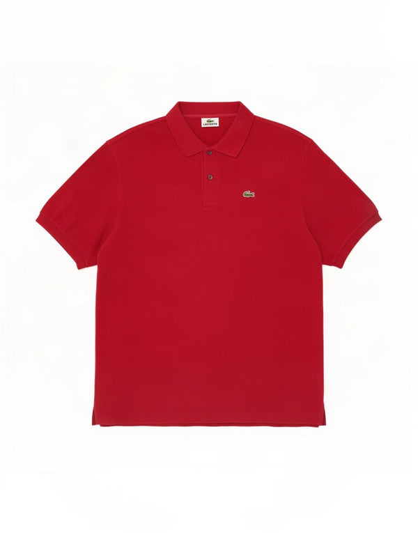 Lacoste Mens Polo Shirt Size 9 4XL Burgundy Cotton