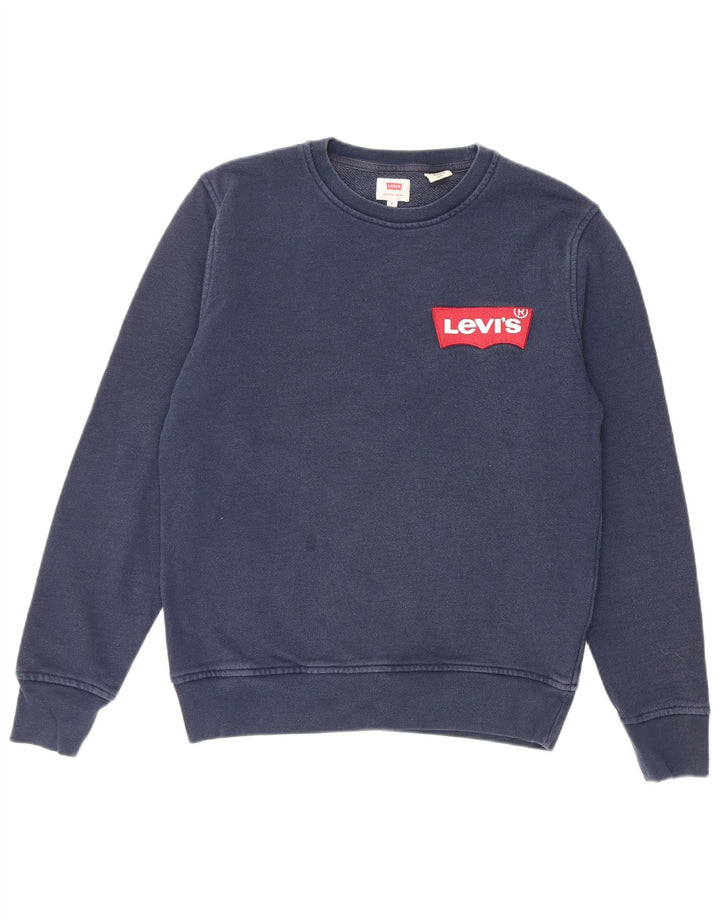 Levi's Sweatshirt Jumper Small Bleu Marine Coton Homme