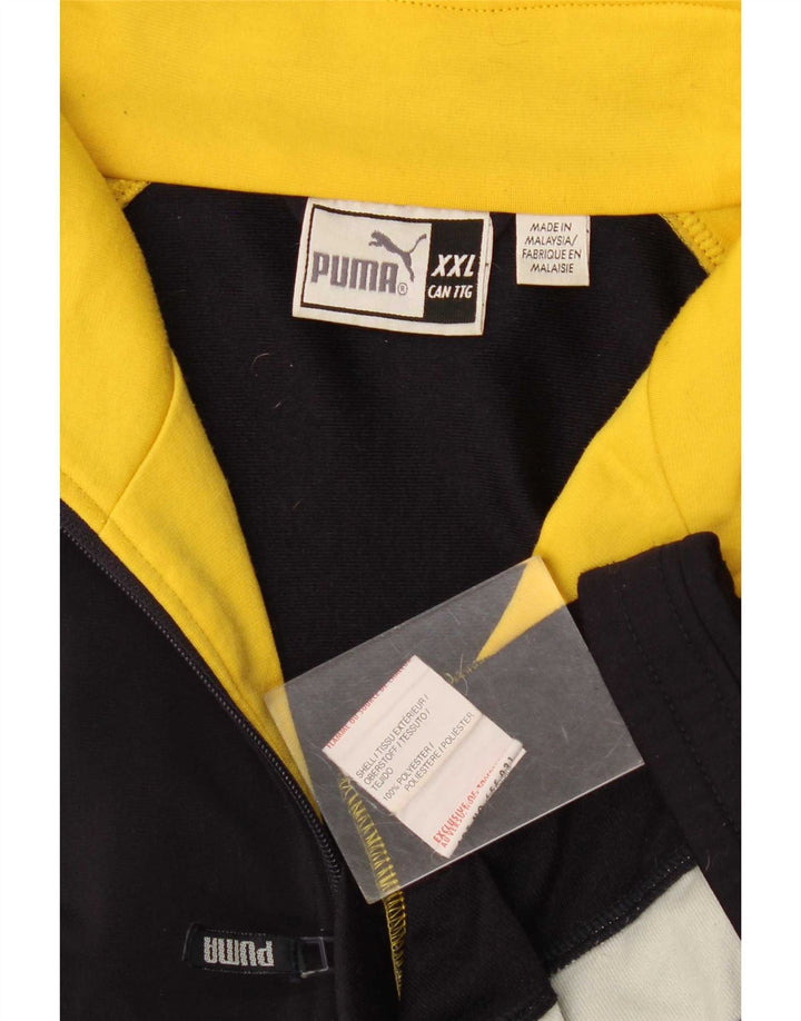Puma Veste de survêtement pour homme 2XL Bleu marine Colorblock Polyester