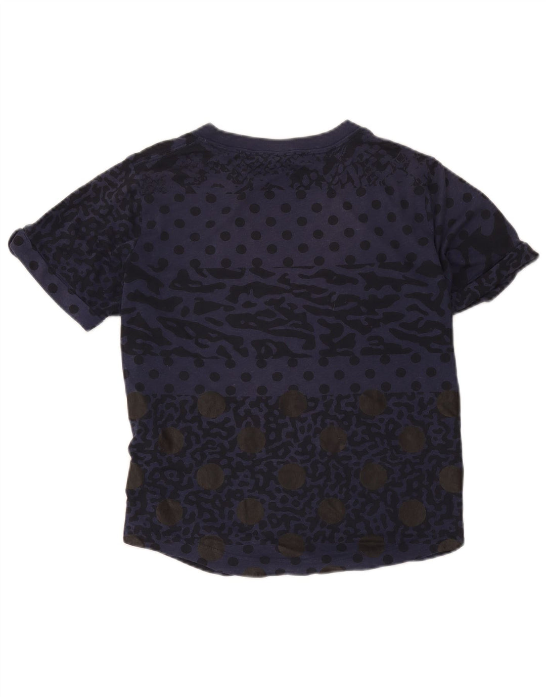 Nike T-shirt à motif abstrait pour femme UK 14 Bleu marine moyen