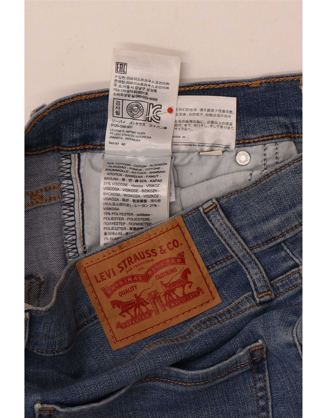 Levi's Jean Mile High Slim W29 L27 Femme Bleu Coton