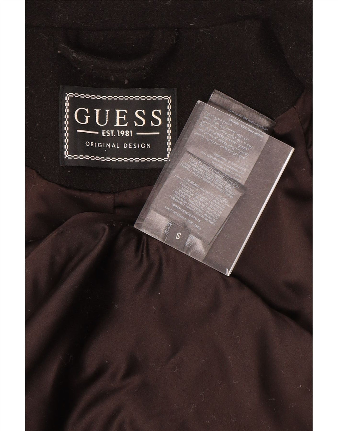 Guess Manteau surdimensionné à double boutonnage pour femme UK 10 Petit Noir Polyester