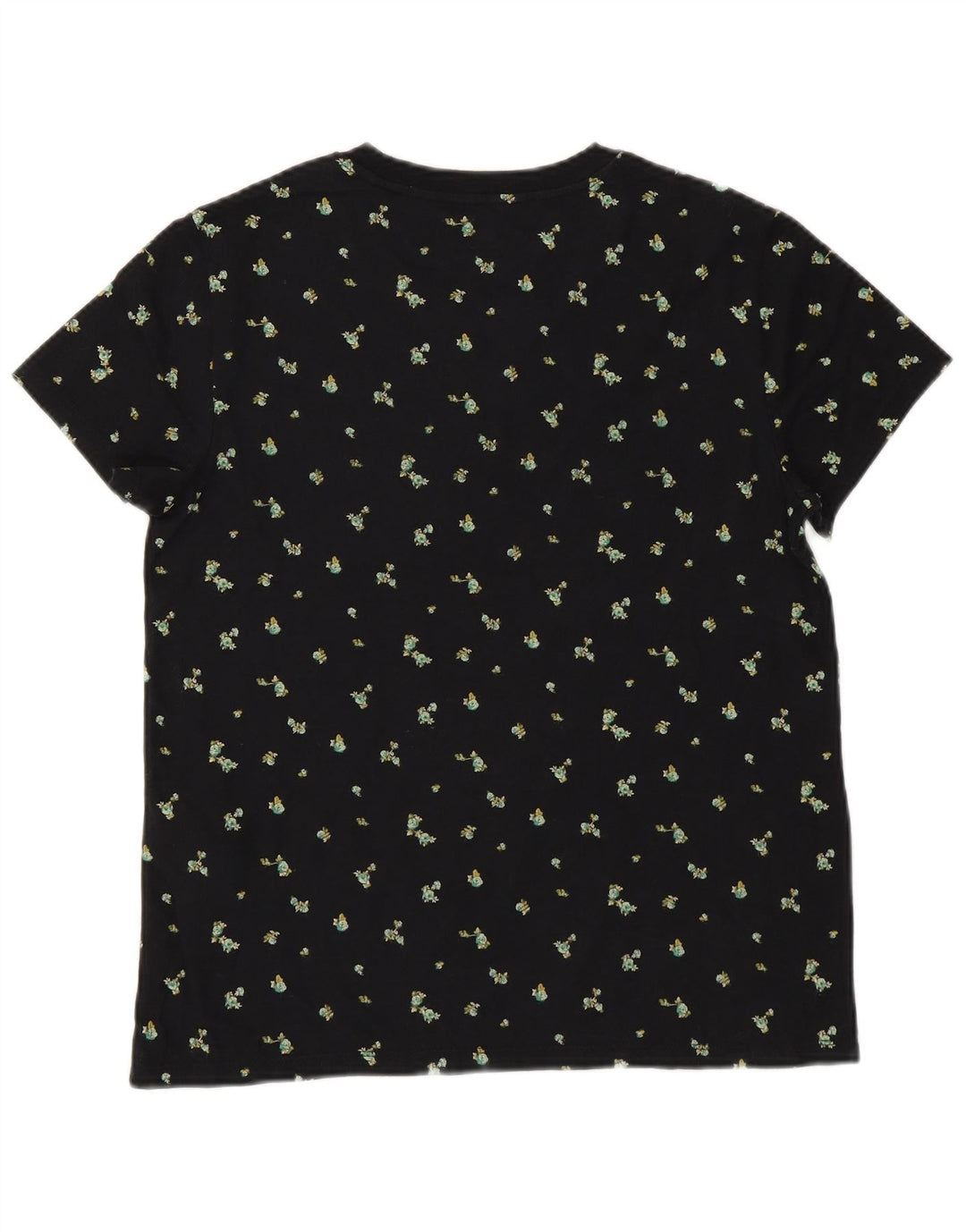 LEVI'S T-shirt graphique pour femme UK 10 Petite fleur en coton floral noir