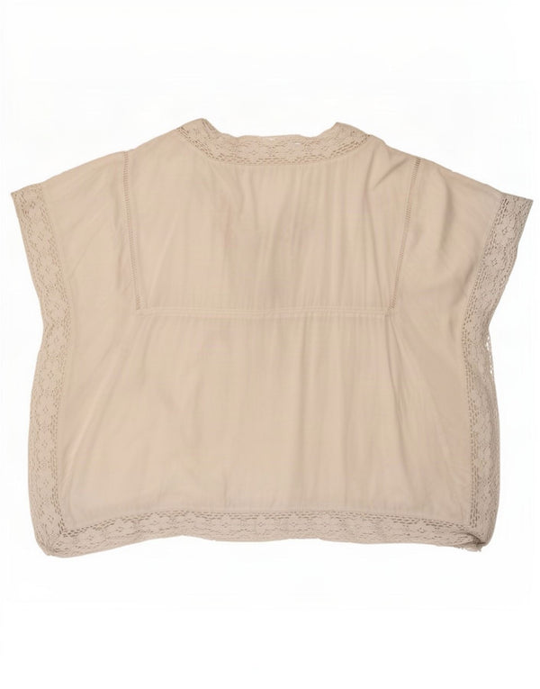 Benetton Chemisier de plage pour femme en coton floral blanc moyen UK 44