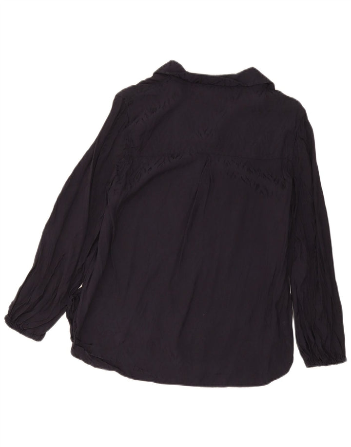 Marks & Spencer Chemise pull pour femme UK 12 Bleu marine moyen Viscose