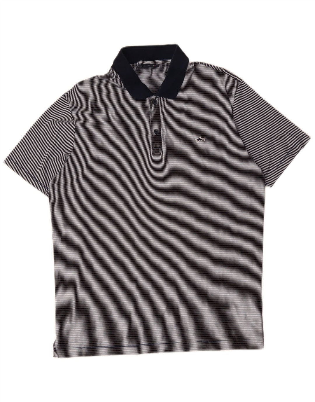 PAUL & SHARK Polo Homme Large Bleu Marine à Fines Rayures en Coton