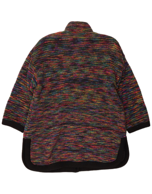 vintage Womens Longline Cardigan Sweater UK 18 XL Multicolore Moucheté